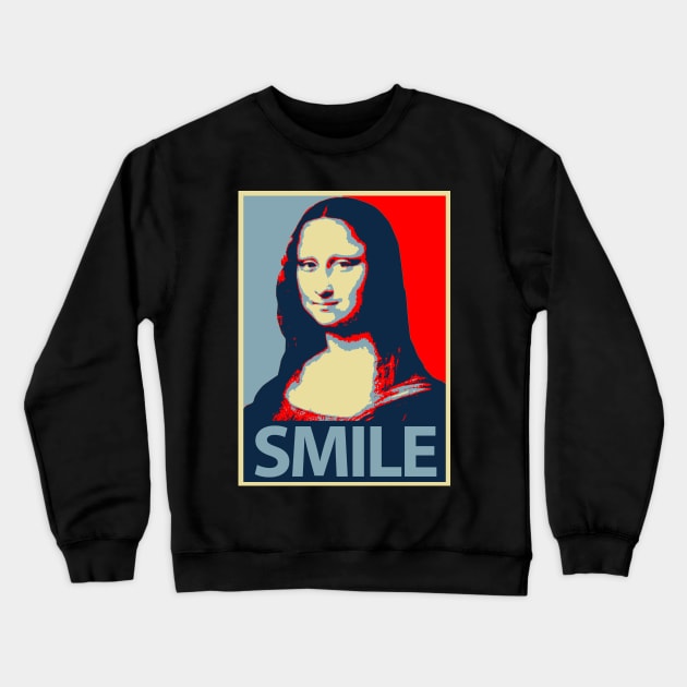 Mona Lisa Smile Crewneck Sweatshirt by cartogram